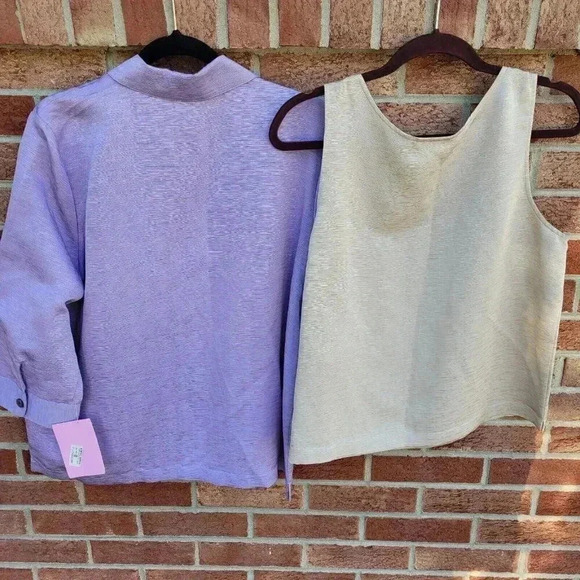 Nordstrom Silk Linen Shirt and Tank Women's Large New with Tags - Picture 2 of 9